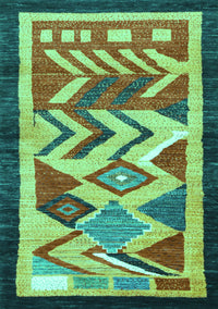 Abstract Turquoise Contemporary Rug, con1555turq