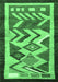 Machine Washable Abstract Emerald Green Contemporary Area Rugs, wshcon1555emgrn