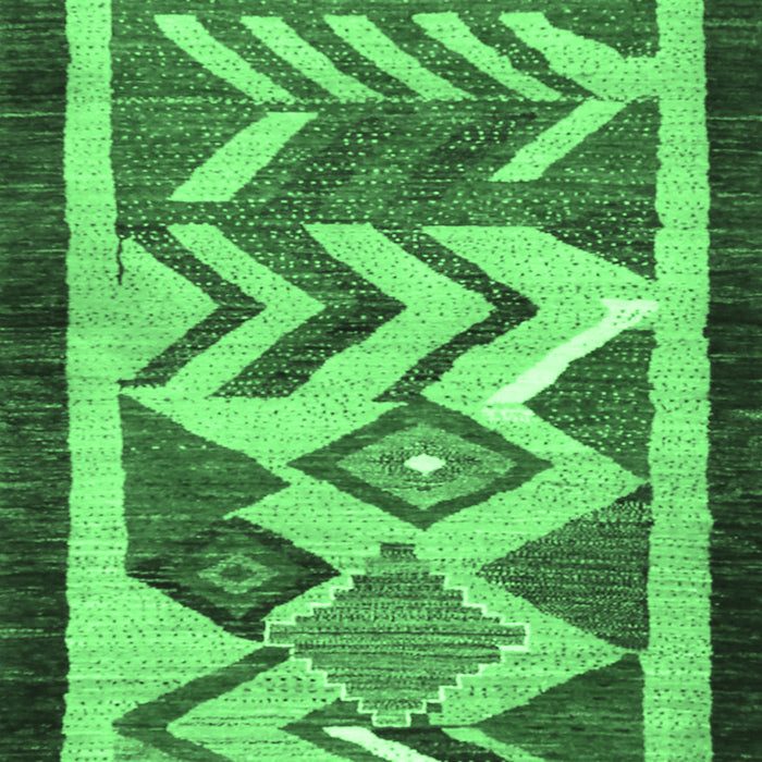 Machine Washable Abstract Emerald Green Contemporary Area Rugs, wshcon1555emgrn