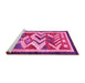 Sideview of Machine Washable Abstract Pink Contemporary Rug, wshcon1555pnk