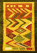 Machine Washable Abstract Yellow Contemporary Rug, wshcon1555yw