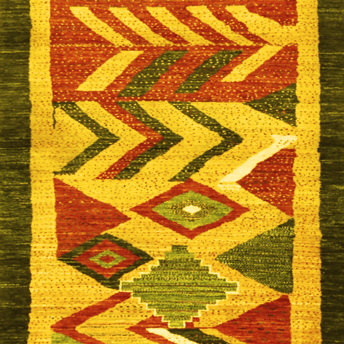 Machine Washable Abstract Yellow Contemporary Rug, wshcon1555yw