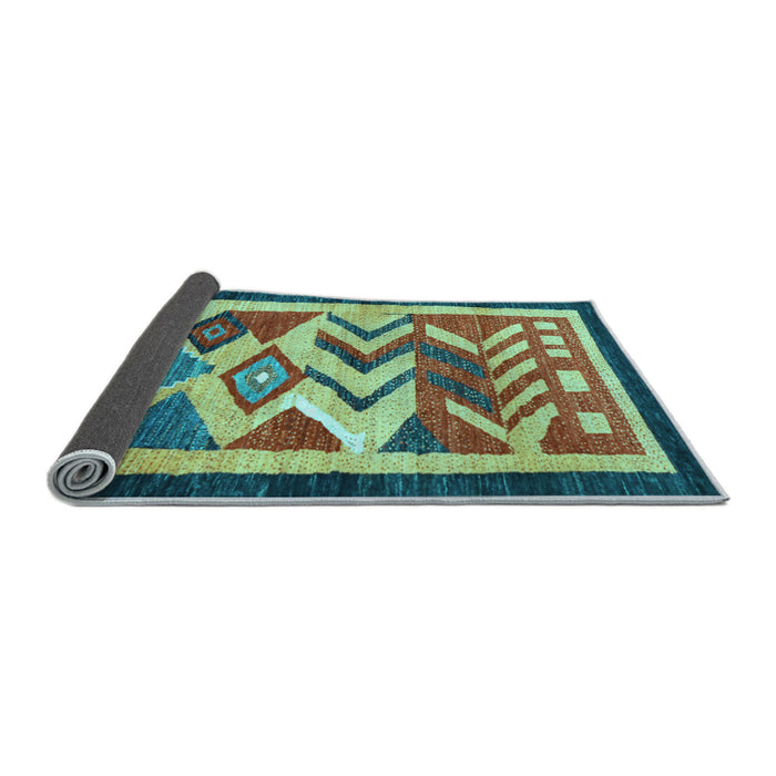 Sideview of Abstract Light Blue Contemporary Rug, con1555lblu