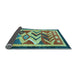 Sideview of Abstract Light Blue Contemporary Rug, con1555lblu