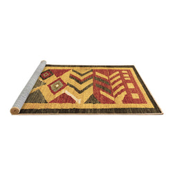 Sideview of Machine Washable Abstract Brown Contemporary Rug, wshcon1555brn