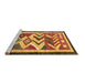 Sideview of Machine Washable Abstract Brown Contemporary Rug, wshcon1555brn