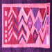 Square Machine Washable Abstract Pink Contemporary Rug, wshcon1555pnk