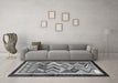 Machine Washable Abstract Gray Contemporary Rug in a Living Room,, wshcon1555gry