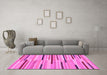 Machine Washable Abstract Pink Contemporary Rug in a Living Room, wshcon1556pnk