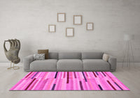 Machine Washable Abstract Pink Contemporary Rug, wshcon1556pnk