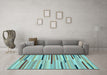 Machine Washable Abstract Light Blue Contemporary Rug in a Living Room, wshcon1556lblu