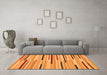 Machine Washable Abstract Orange Contemporary Area Rugs in a Living Room, wshcon1556org