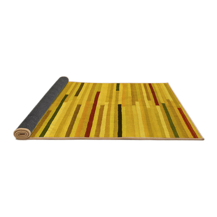 Sideview of Abstract Yellow Contemporary Rug, con1556yw