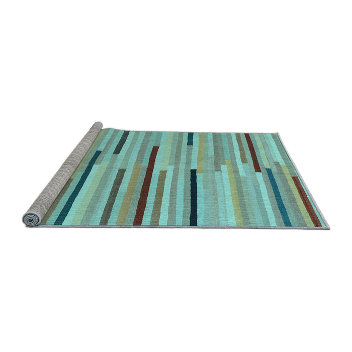 Sideview of Machine Washable Abstract Light Blue Contemporary Rug, wshcon1556lblu