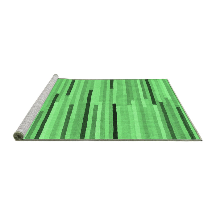 Sideview of Machine Washable Abstract Emerald Green Contemporary Area Rugs, wshcon1556emgrn