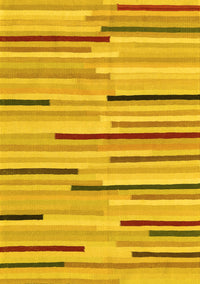 Abstract Yellow Contemporary Rug, con1556yw