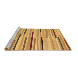 Sideview of Machine Washable Abstract Brown Contemporary Rug, wshcon1556brn