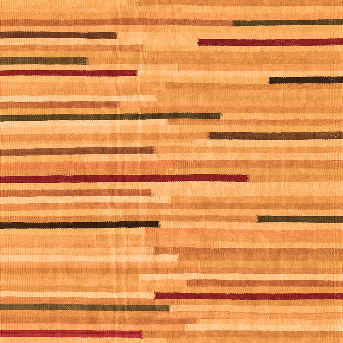 Round Machine Washable Abstract Orange Contemporary Area Rugs, wshcon1556org