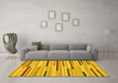 Machine Washable Abstract Yellow Contemporary Rug in a Living Room, wshcon1556yw