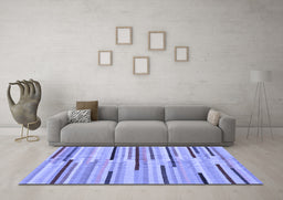 Machine Washable Abstract Blue Contemporary Rug in a Living Room, wshcon1556blu
