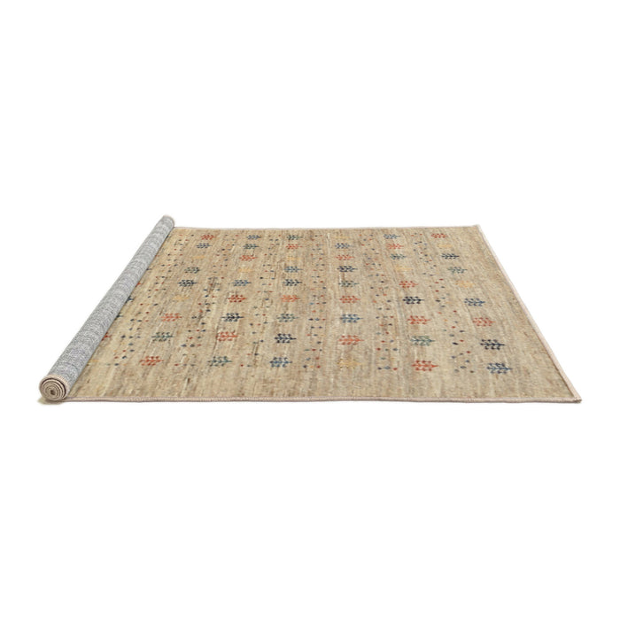 Serging Thickness of Machine Washable Contemporary Light Copper Gold Rug, wshcon1557