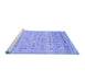 Sideview of Machine Washable Abstract Blue Contemporary Rug, wshcon1557blu