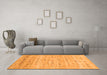 Machine Washable Abstract Orange Contemporary Area Rugs in a Living Room, wshcon1557org