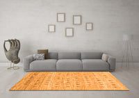 Machine Washable Abstract Orange Contemporary Rug, wshcon1557org