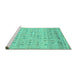 Sideview of Machine Washable Abstract Turquoise Contemporary Area Rugs, wshcon1557turq