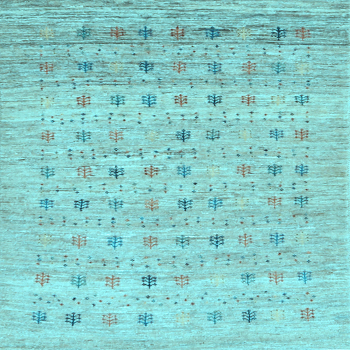 Square Abstract Light Blue Contemporary Rug, con1557lblu