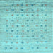 Square Abstract Light Blue Contemporary Rug, con1557lblu