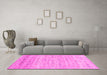 Machine Washable Abstract Pink Contemporary Rug in a Living Room, wshcon1557pnk