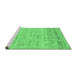 Sideview of Machine Washable Abstract Emerald Green Contemporary Area Rugs, wshcon1557emgrn