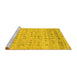 Sideview of Machine Washable Abstract Yellow Contemporary Rug, wshcon1557yw