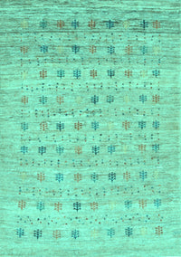 Abstract Turquoise Contemporary Rug, con1557turq