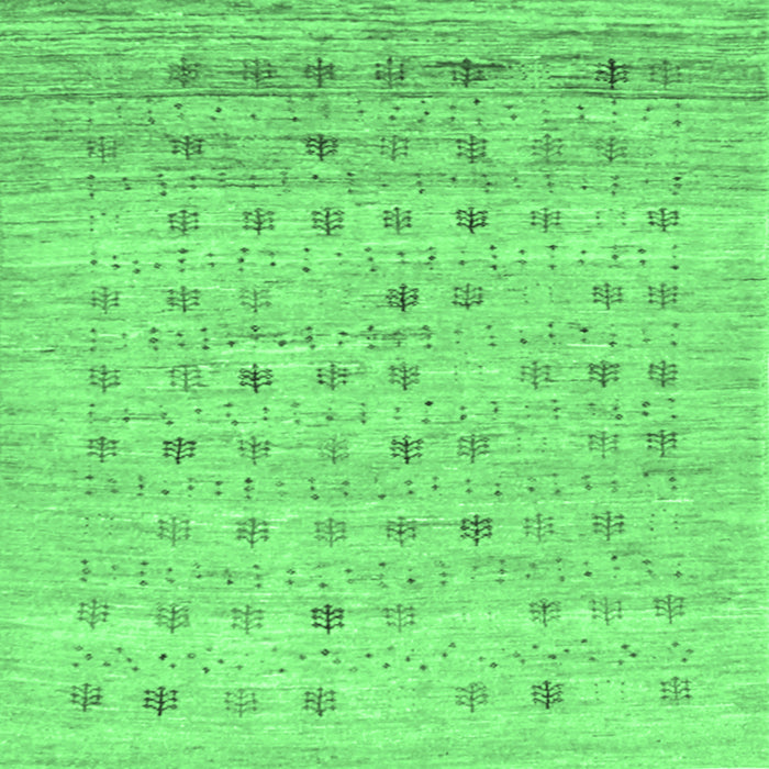 Square Abstract Emerald Green Contemporary Rug, con1557emgrn