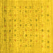 Square Machine Washable Abstract Yellow Contemporary Rug, wshcon1557yw