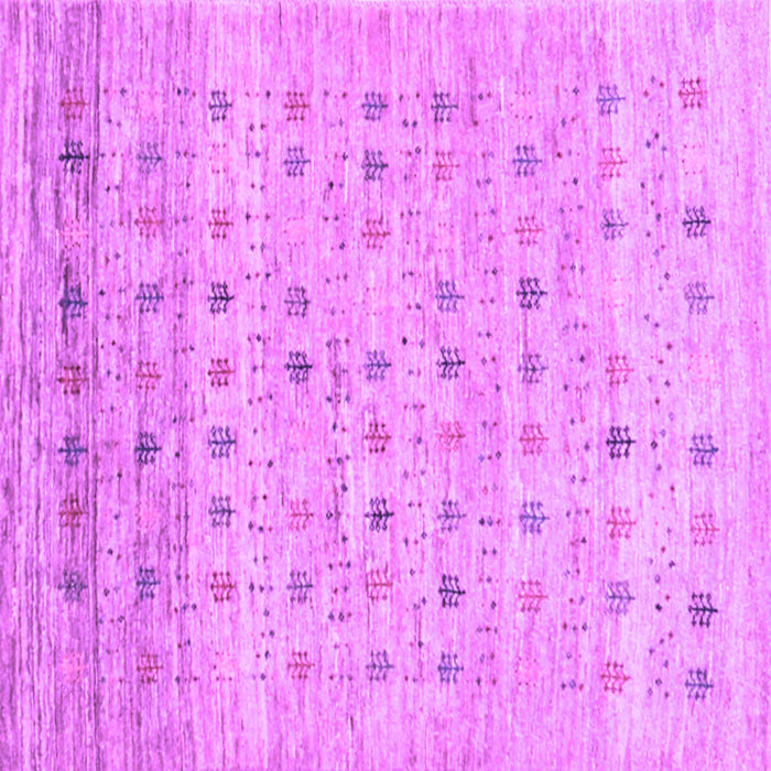 Square Machine Washable Abstract Purple Contemporary Area Rugs, wshcon1557pur