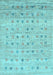 Abstract Light Blue Contemporary Rug, con1557lblu