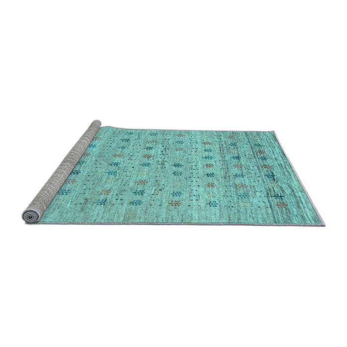 Sideview of Machine Washable Abstract Light Blue Contemporary Rug, wshcon1557lblu