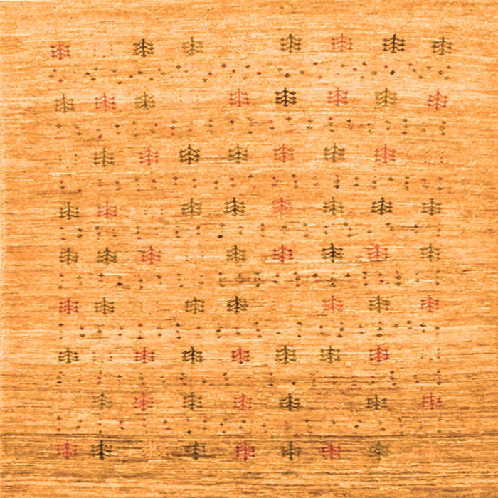 Round Machine Washable Abstract Orange Contemporary Area Rugs, wshcon1557org