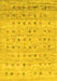 Machine Washable Abstract Yellow Contemporary Rug, wshcon1557yw