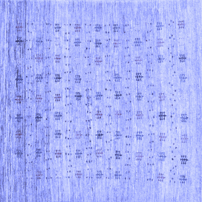 Square Machine Washable Abstract Blue Contemporary Rug, wshcon1557blu