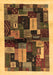 Machine Washable Abstract Brown Contemporary Rug, wshcon1558brn