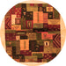 Square Abstract Orange Contemporary Rug, con1558org