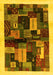 Abstract Yellow Contemporary Rug, con1558yw