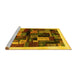 Sideview of Machine Washable Abstract Yellow Contemporary Rug, wshcon1558yw