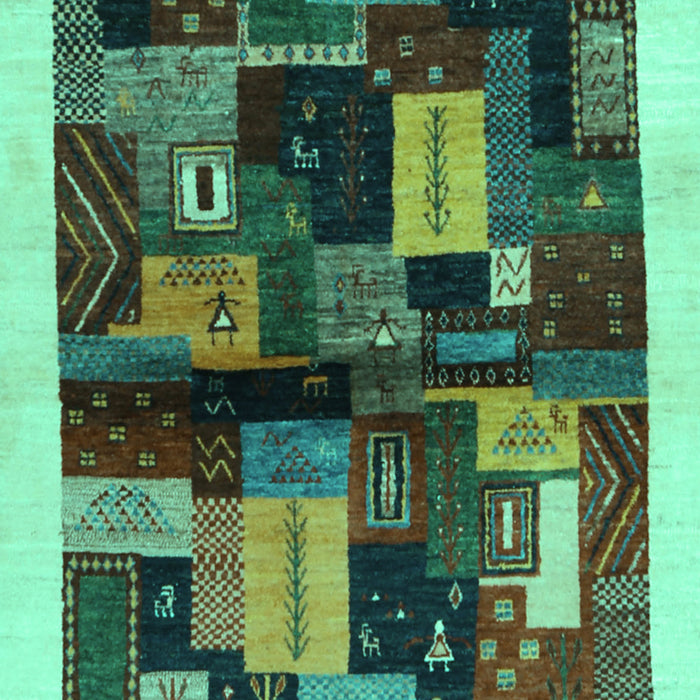 Machine Washable Abstract Turquoise Contemporary Area Rugs, wshcon1558turq