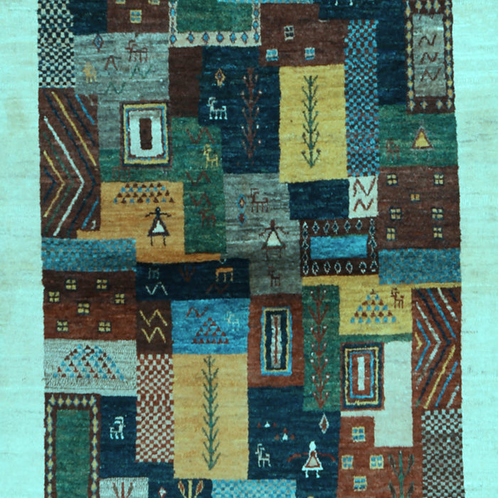 Machine Washable Abstract Light Blue Contemporary Rug, wshcon1558lblu