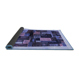 Sideview of Abstract Blue Contemporary Rug, con1558blu